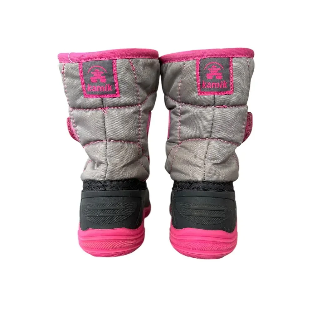Kamik Kids Winter Boots in Gray and Pink
